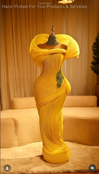 Vibrant Yellow Custom Spiral Dress