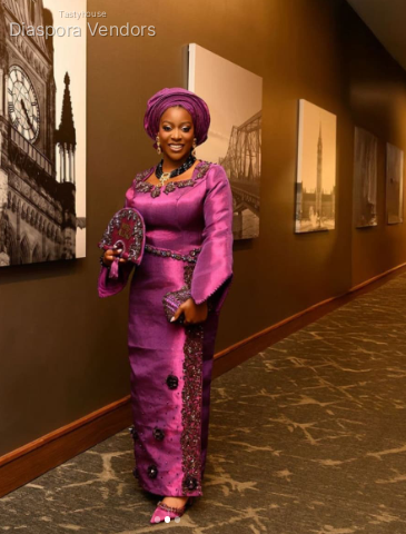 Premium Purple Aso Oke