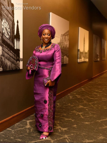 Premium Purple Aso Oke