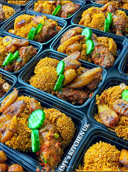 Party Food Packs – Jollof Rice, Chicken & Plantain