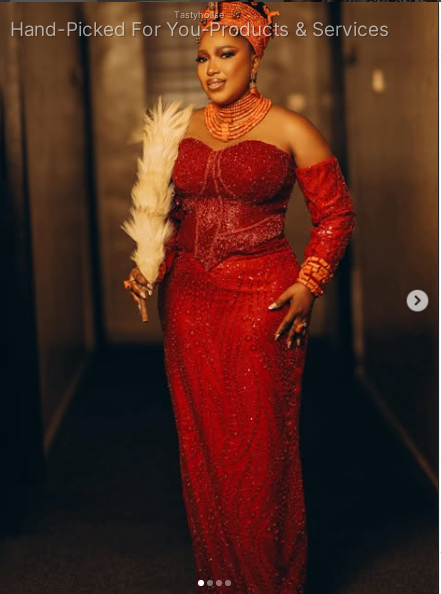Traditional Edo Bridal Velvet Gown