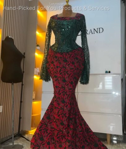 Lace and Ankara Combo Outfit