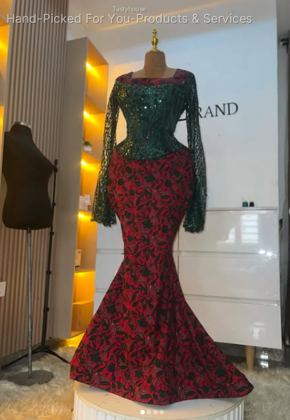 Lace and Ankara Combo Outfit