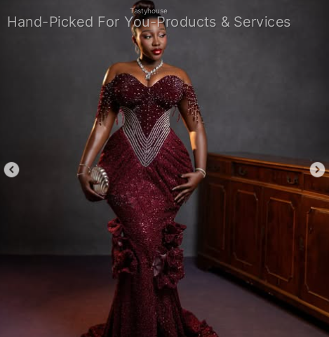 Maroon Embellished Gown
