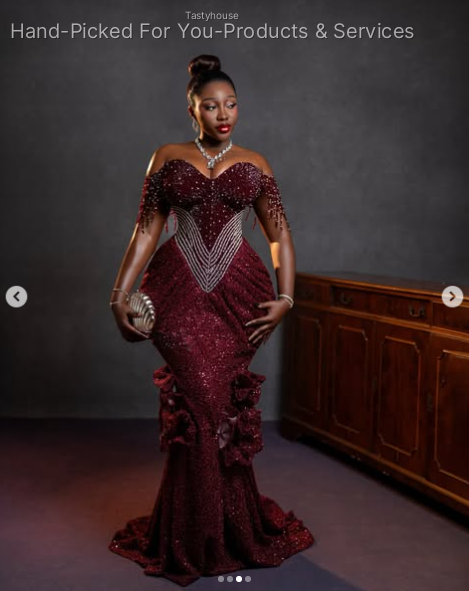 Maroon Embellished Gown