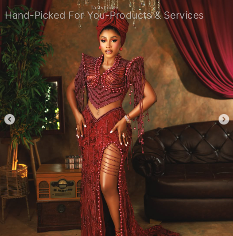 Custom Burgundy Beaded Fringe Dress