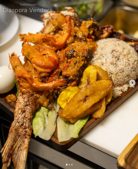 Fried Red Snapper with Jollof Rice & Plantain