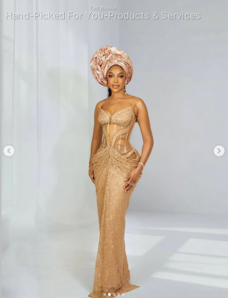 Champagne Gold Sequined Corset Gown