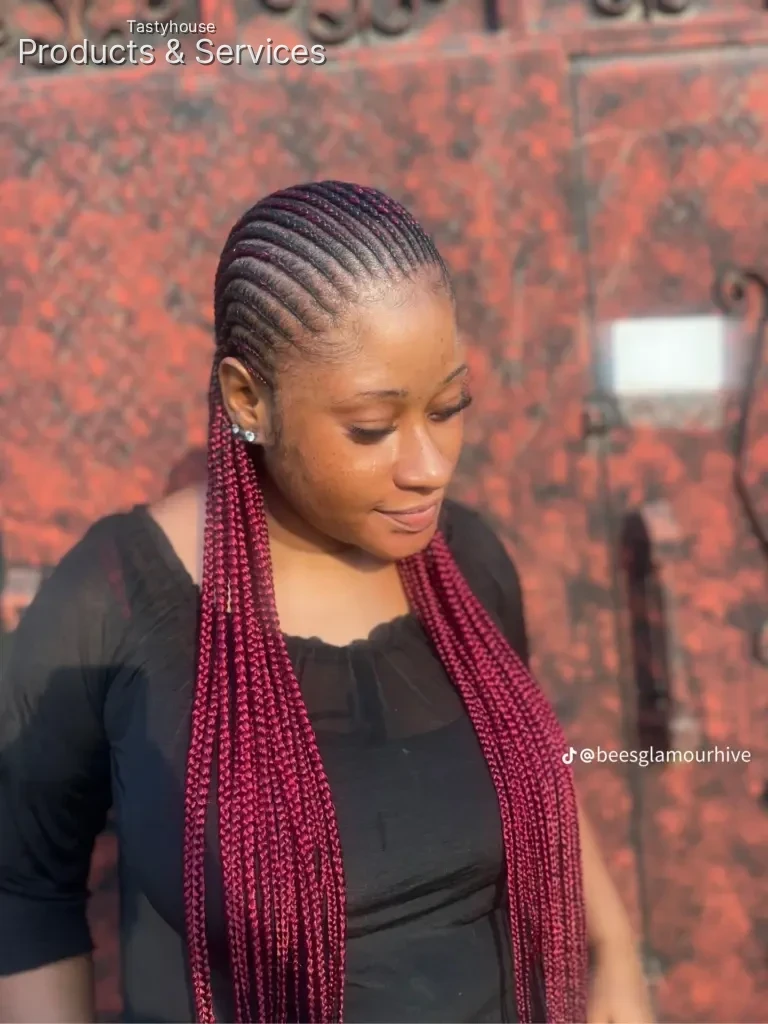 Corn row braids