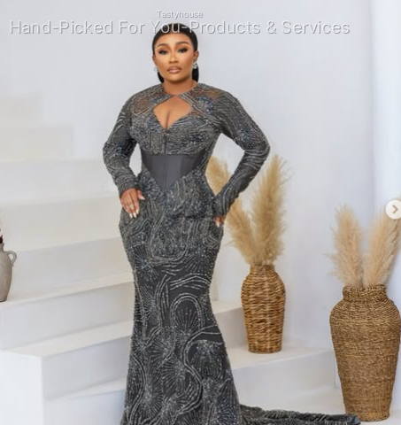 Custom-Made Grey Evening Gown
