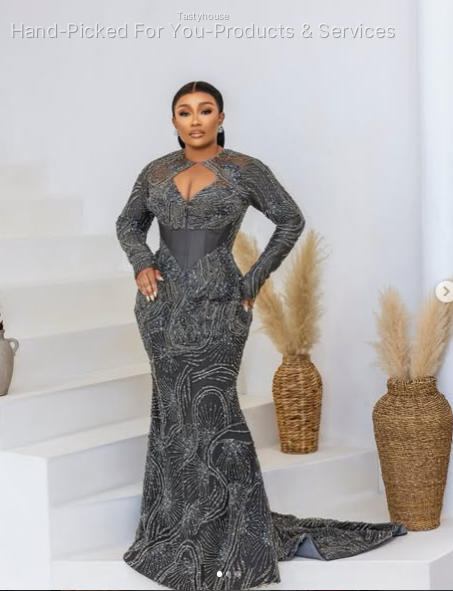 Custom-Made Grey Evening Gown