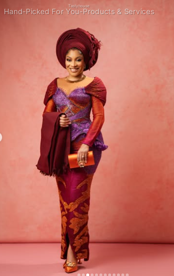 Purple and Maroon Tailored Yoruba Outfit