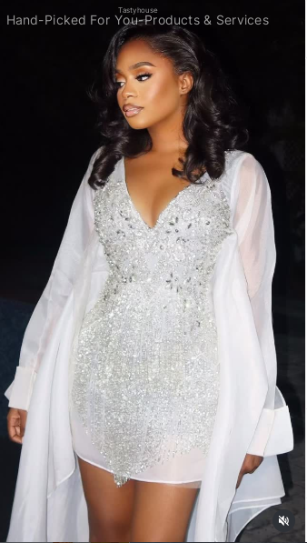 Custom white cocktail dress