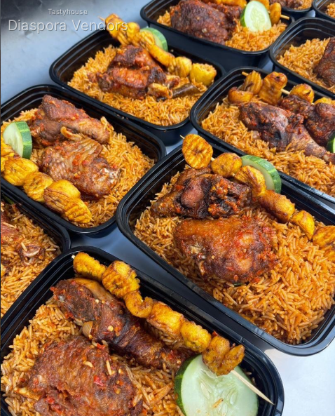 Smoky Party Jollof Rice with Peppered Chicken & Dodo