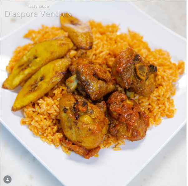 Jollof Rice, Chicken & Plantain