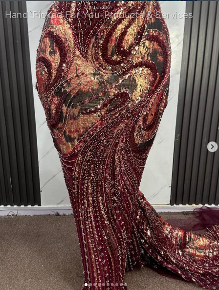 Jacquard Beaded Lace Fabric