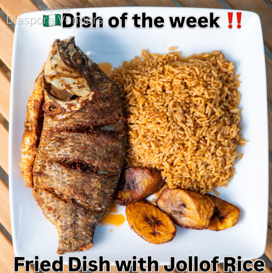 Fried Fish Combo with Jollof Rice & Plantain