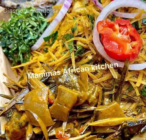 Abacha & Fried Fish & Ugba