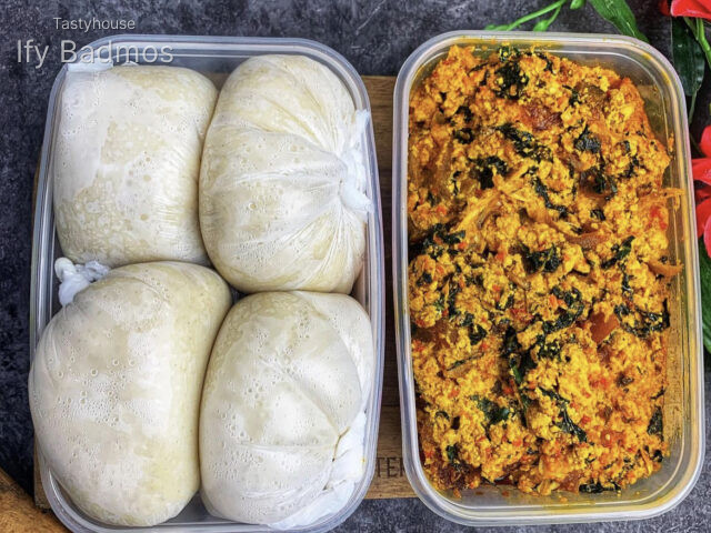 Pounded yam & Egusi + Assorted