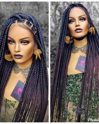 April Knotless Medium Box Braided Wig – Full Lace, Ombre 33