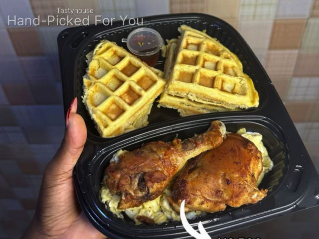 Waffles Breakfast with extra chicken