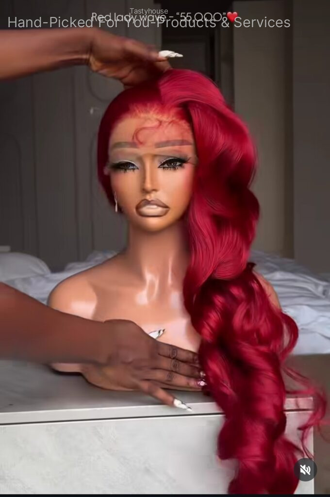 Red lady wave