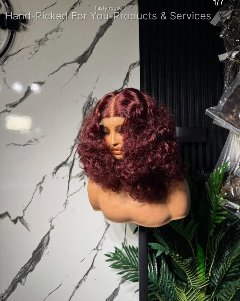 Burgundy virgin human hair