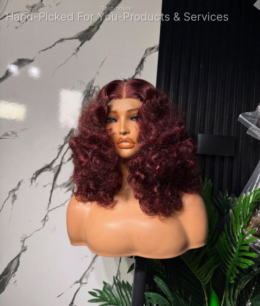 Burgundy virgin human hair