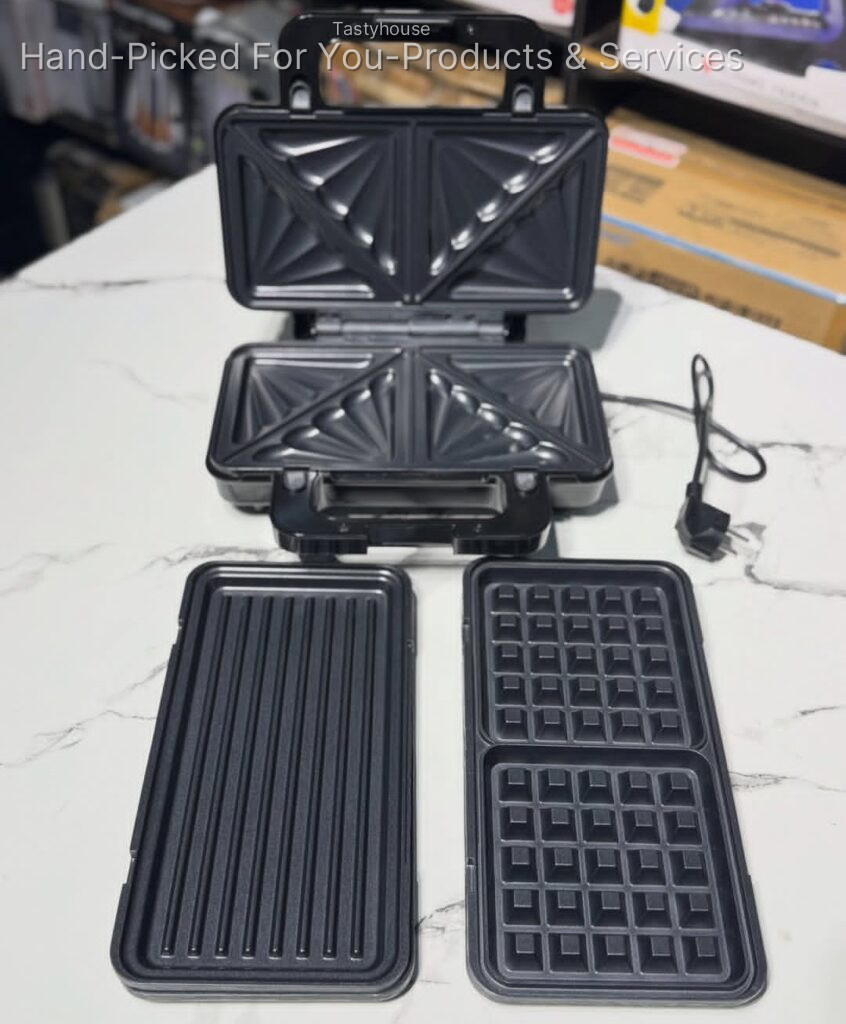 3-in-1 Multi-functional Sandwich, Waffle, and Grill Maker.