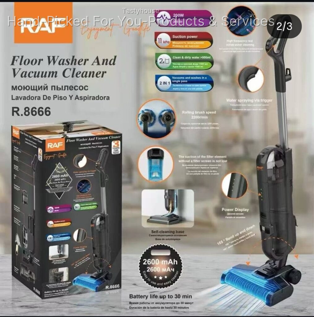RAF 2in1 Rechargeable Floor Washer and Vacuum Cleaner