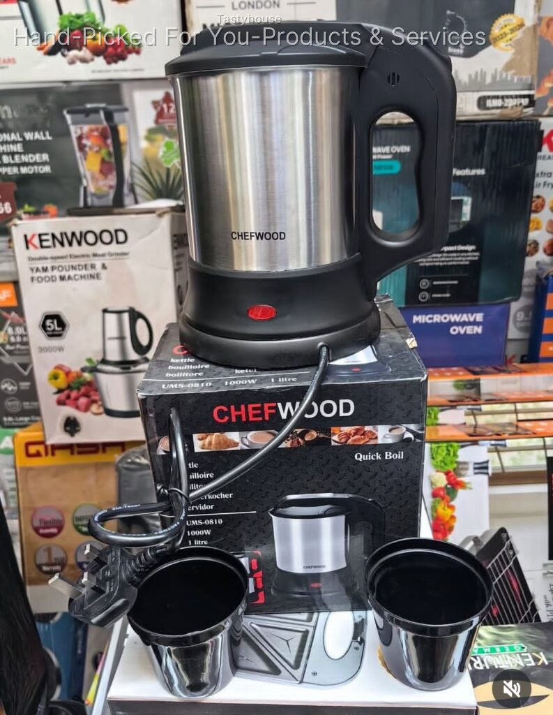 Chefwood stainless travel ketlle with two cups