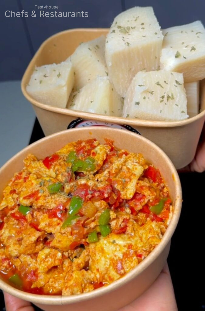 Yam and egg sauce