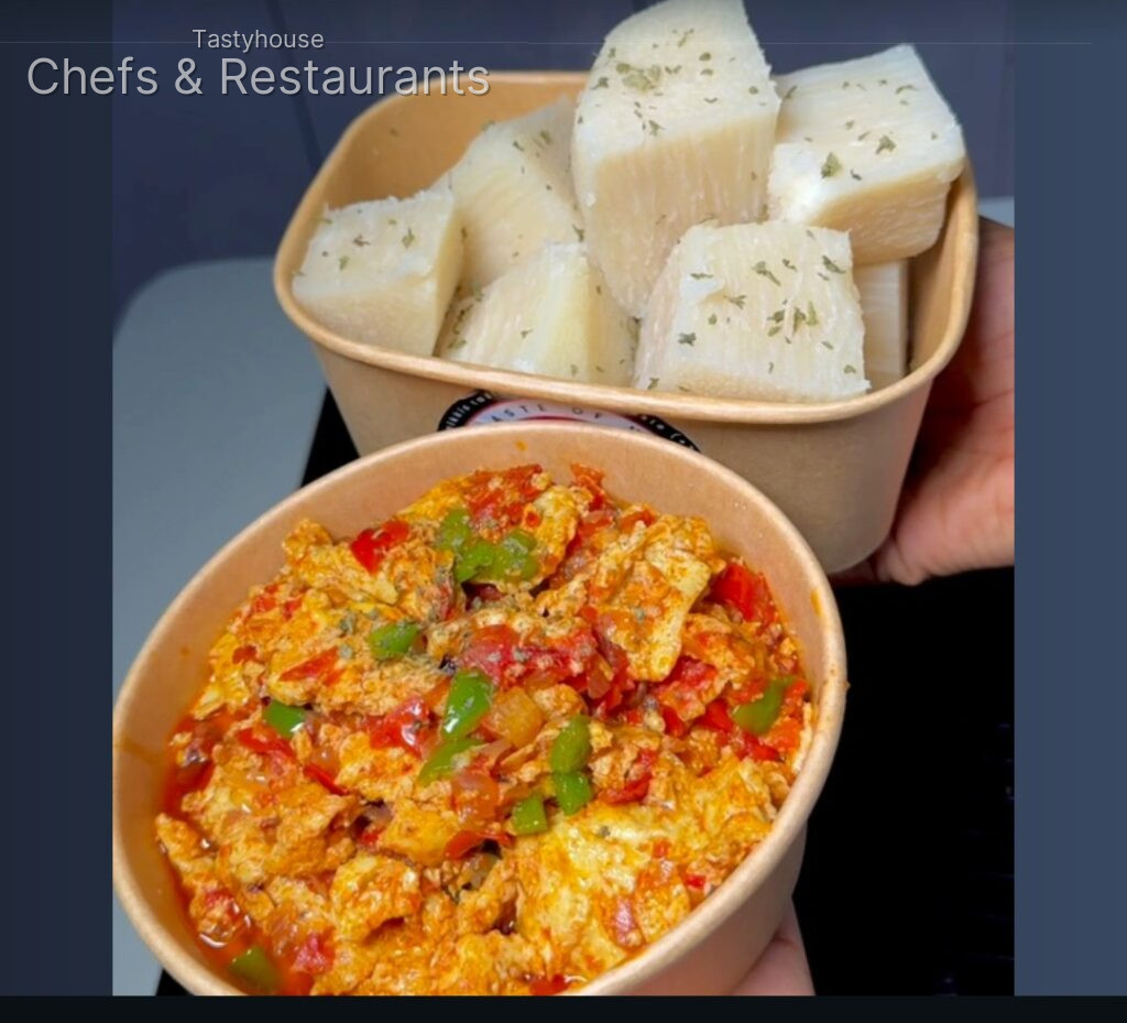 Yam and egg sauce
