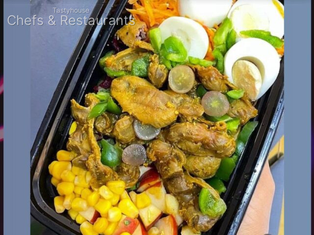 Gizzard and egg salad