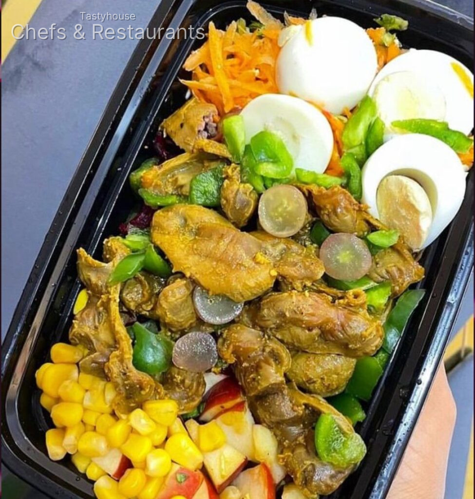 Gizzard and egg salad