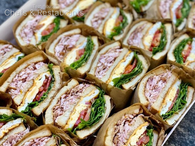 Smoked Chicken Club sandwiches