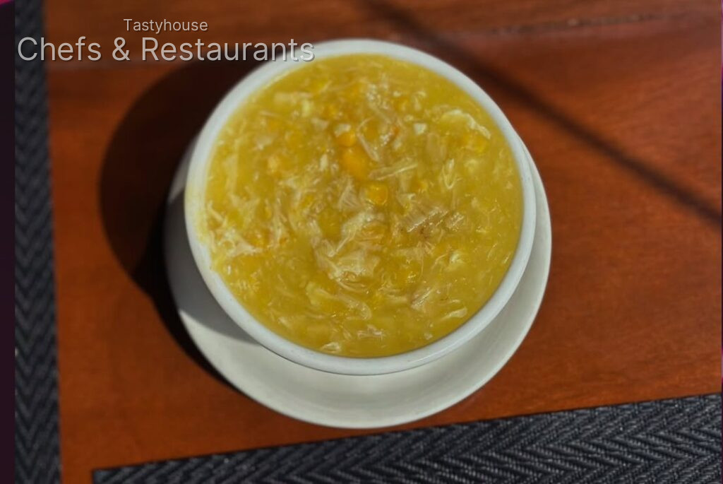 Sweet corn soup, Samosa, prawn spring roll