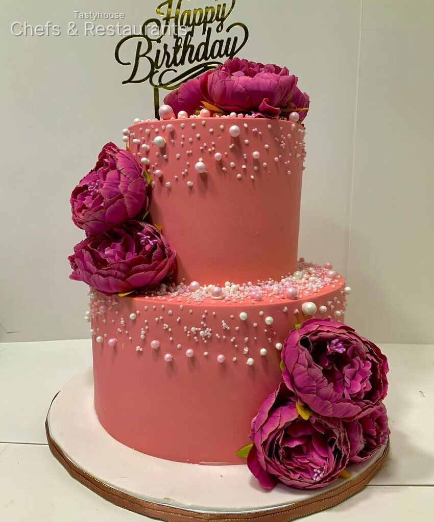 Two-tiered cake