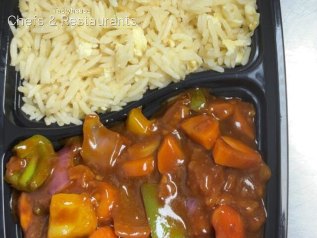 fluffy Egg Rice & Signature Glazed Chicken sauce