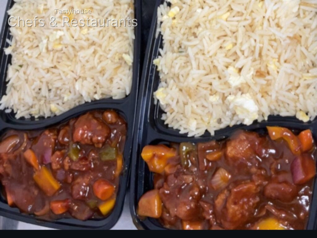 fluffy Egg Rice & Signature Glazed Chicken sauce