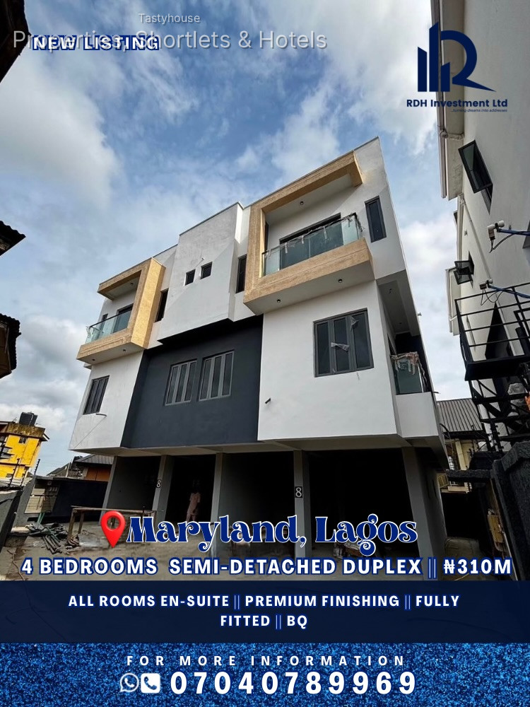 4 Bedrooms Semi Detached Duplex + BỌ