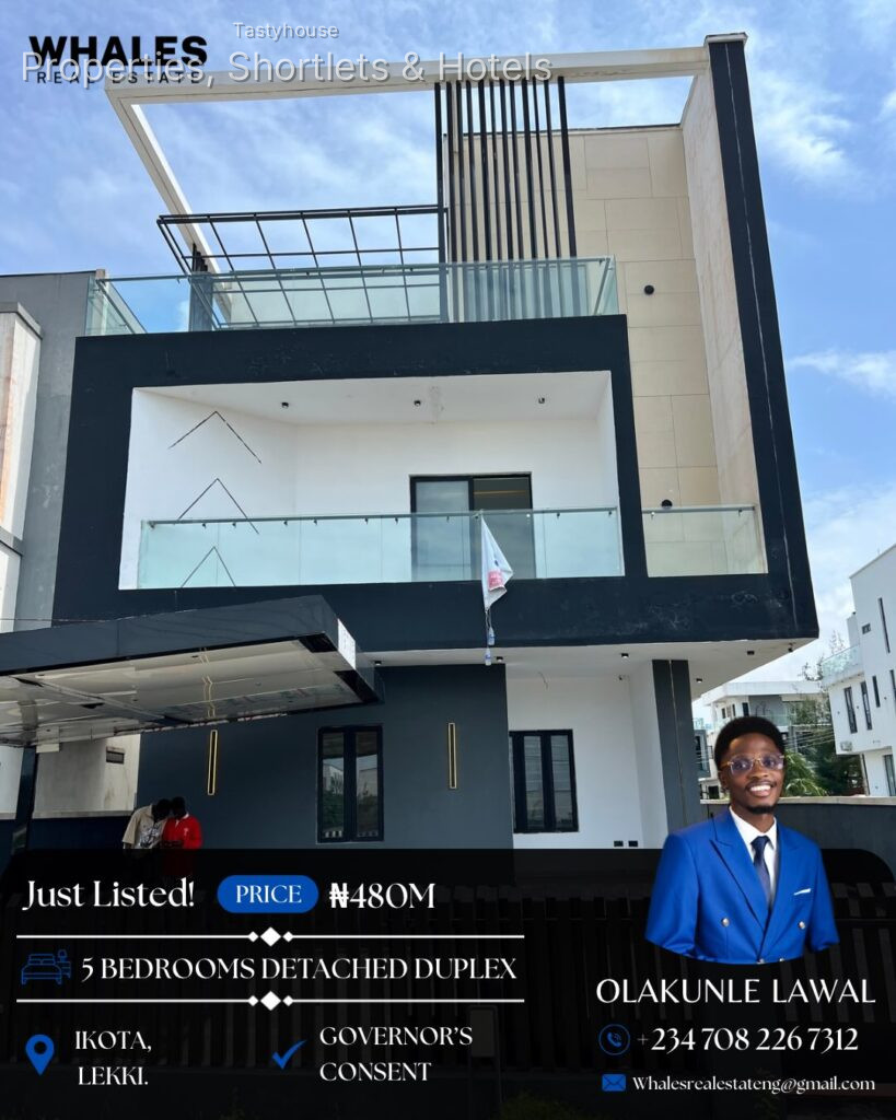 5 bedroom detached duplex with rooftop terrace, cinema, pool & bq