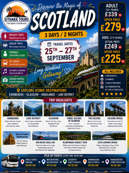 Discover the Magic of Scotland – 3 Days / 2 Nights Tour