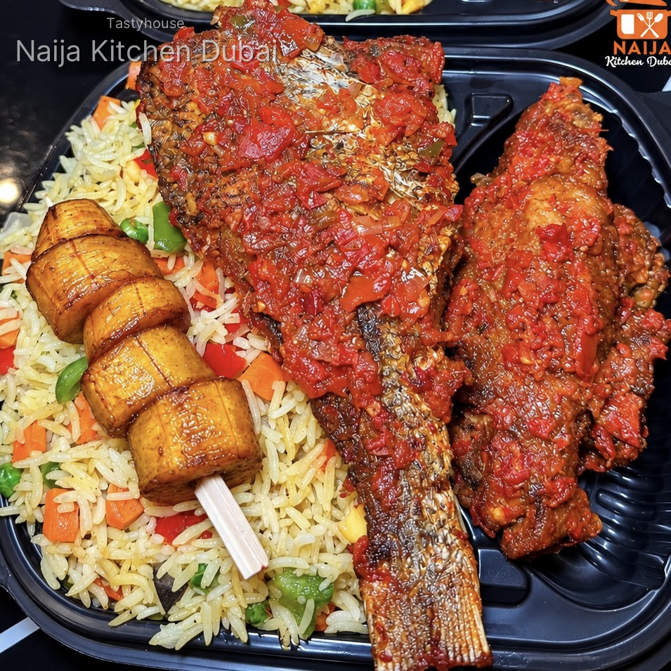 Basmati fried rice with peppered fish & turkey