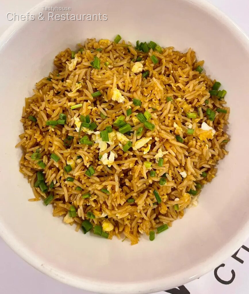 Shrimp fried rice and tender shredded beef tossed in chilli sauce
