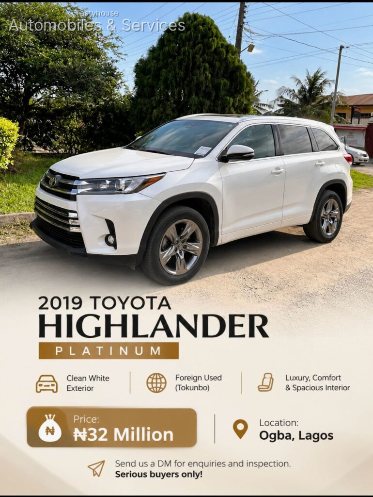 2019 TOYOTA HIGHLANDER PLATINUM