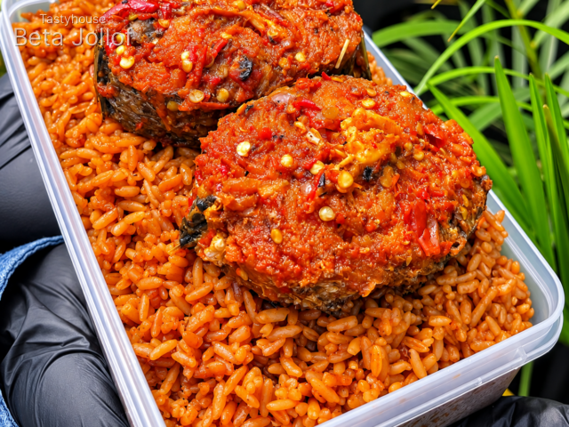 Smokey Jollof with 2 Fishes