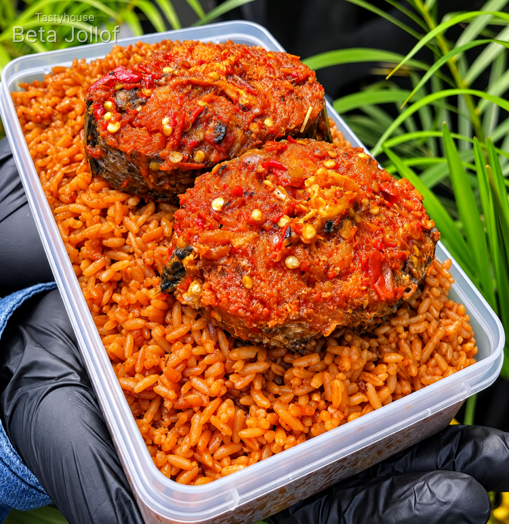 Smokey Jollof with 2 Fishes